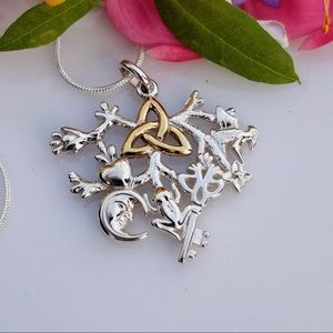 Sterling Silver & 14k Gold Cimaruta Witch Necklace